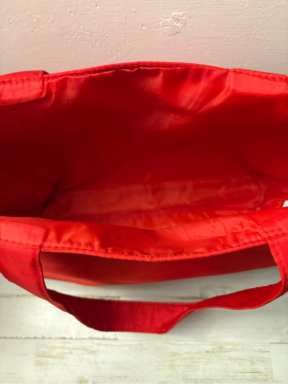 Coach Red Nylon Tote with Gold Logo - Picture 5 of 7